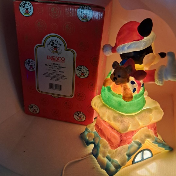 EXTREMELY RARE NIB ENESCO 8-inch PERFECT Mickey Mouse Ceramic Night Light - Picture 3 of 9
